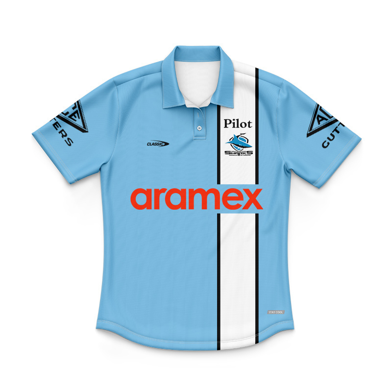 Kid's NRL Cronulla-Sutherland Sharks 2026 Sky Training Polo Jersey