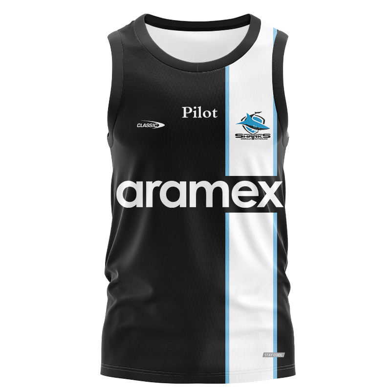NRL Cronulla-Sutherland Sharks 2026 Black Training Singlet