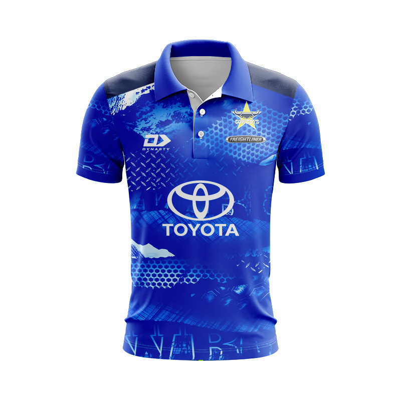 NRL North Queensland Cowboys 2026 Blue Training Polo Shirt