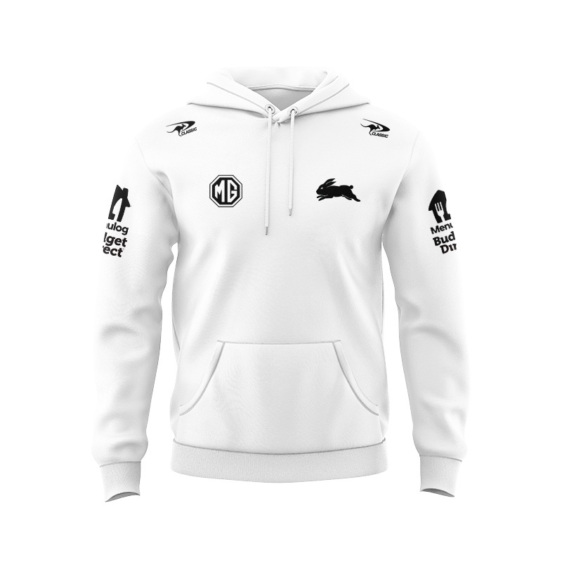 NRL South Sydney Rabbitohs 2026 White Media Sport Hoodie