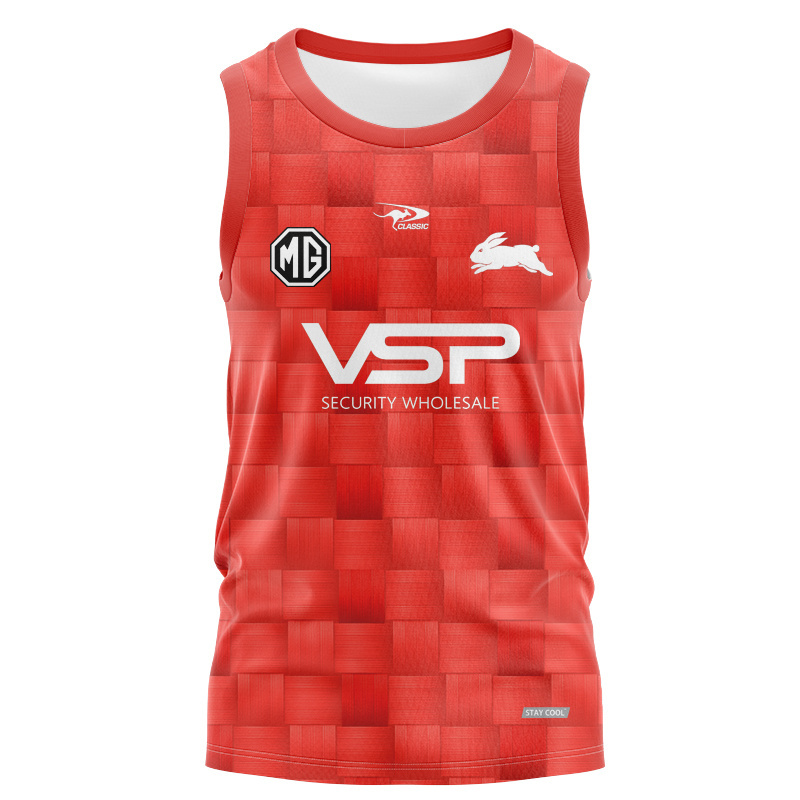 NRL South Sydney Rabbitohs 2026 Red Training Singlet