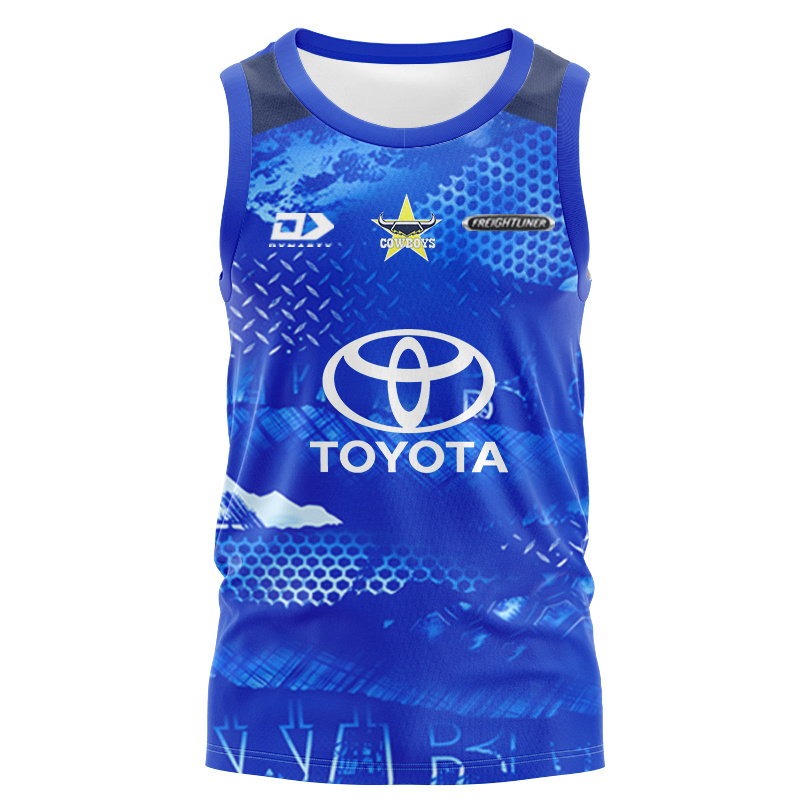 NRL North Queensland Cowboys 2026 Blue Training Singlet