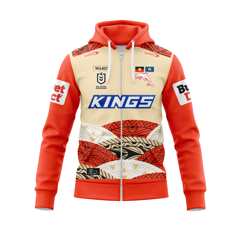 NRL Dolphins 2025 Indigenous Zipper Hoodie