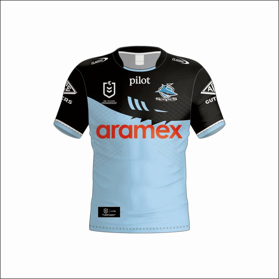 NRL Cronulla-Sutherland Sharks 2025 Blk/Sky Training Jersey