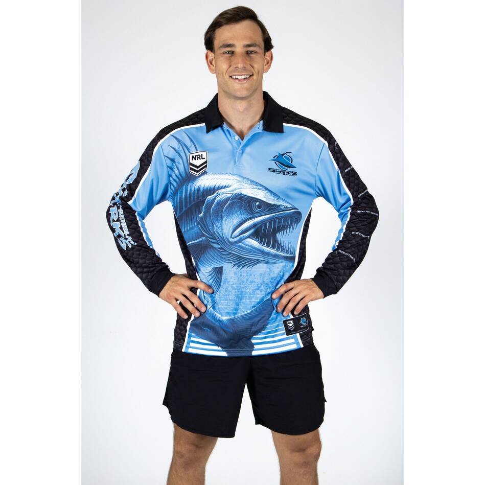 NRL Cronulla-Sutherland Sharks 2025 Barracuda Fishing Shirt