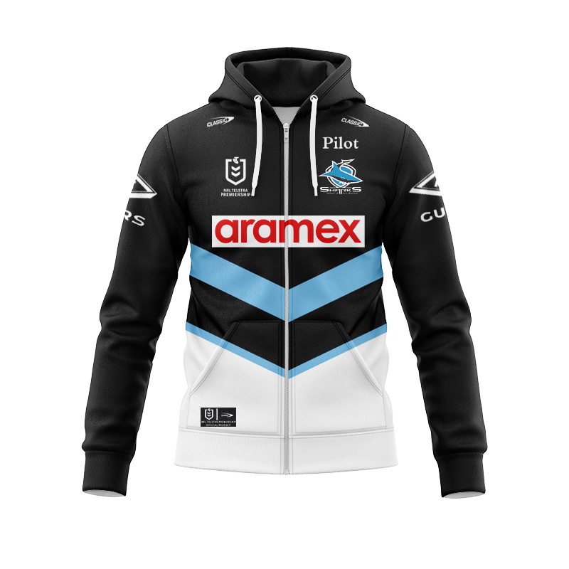 NRL Cronulla-Sutherland Sharks 2025 Away Zipper Hoodie