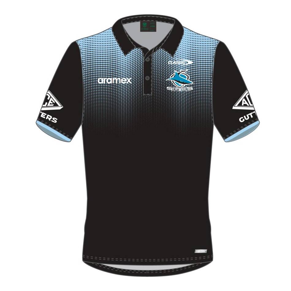 NRL Cronulla-Sutherland Sharks 2025 Media Polo Shirt