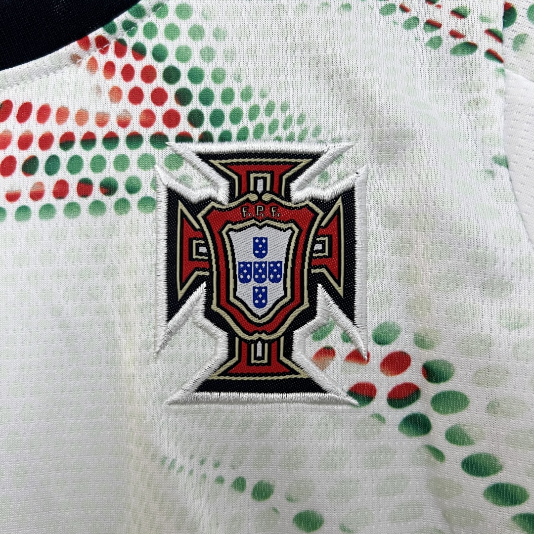Kid's Portugal Away Long Sleeve Jersey+Shorts 2025