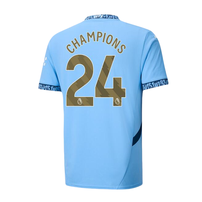 Manchester City Home Jersey With CHAMPIONS 24 Printing 24/25