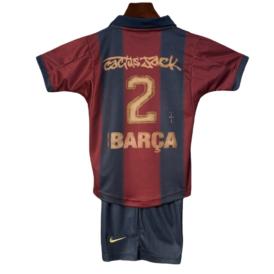 Kid's Retro CJ x Nike x FC Barcelona Home Skeleton Kit 2000/01