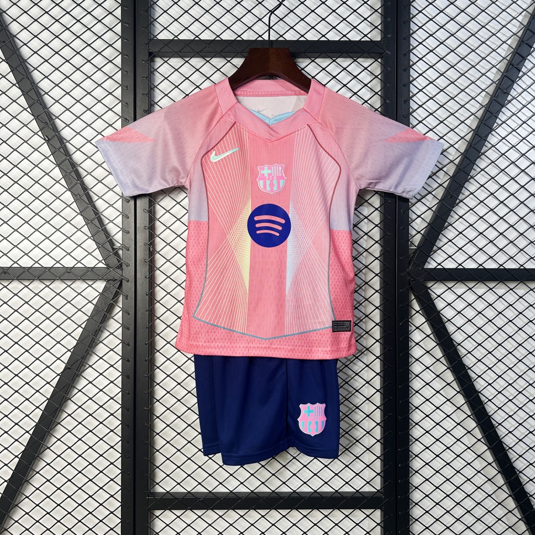 Kid's Barcelona Special Edition Pink Jersey+Shorts 2025/26