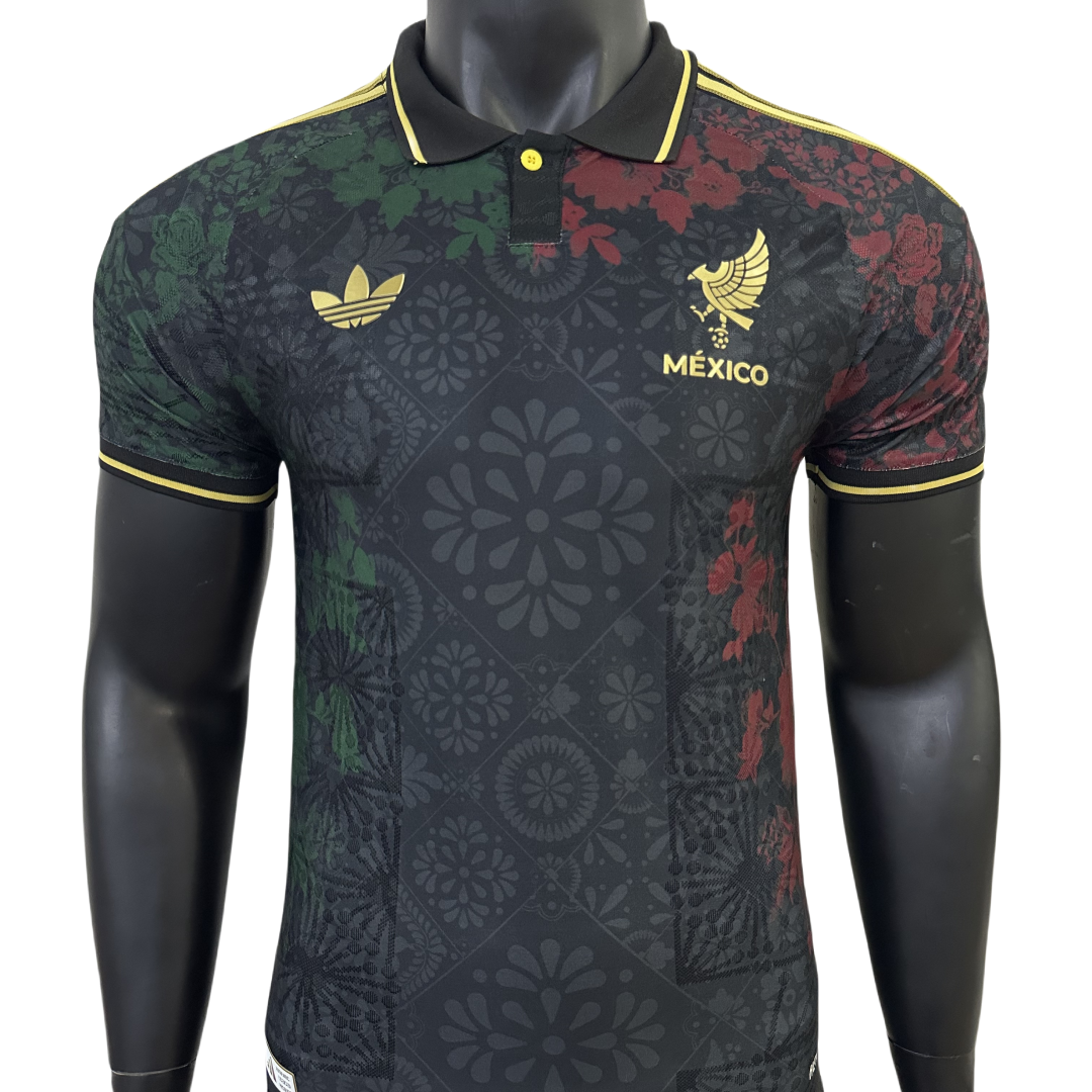 Player Version Mexico Black with Floral Pattern Design Jersey 2025