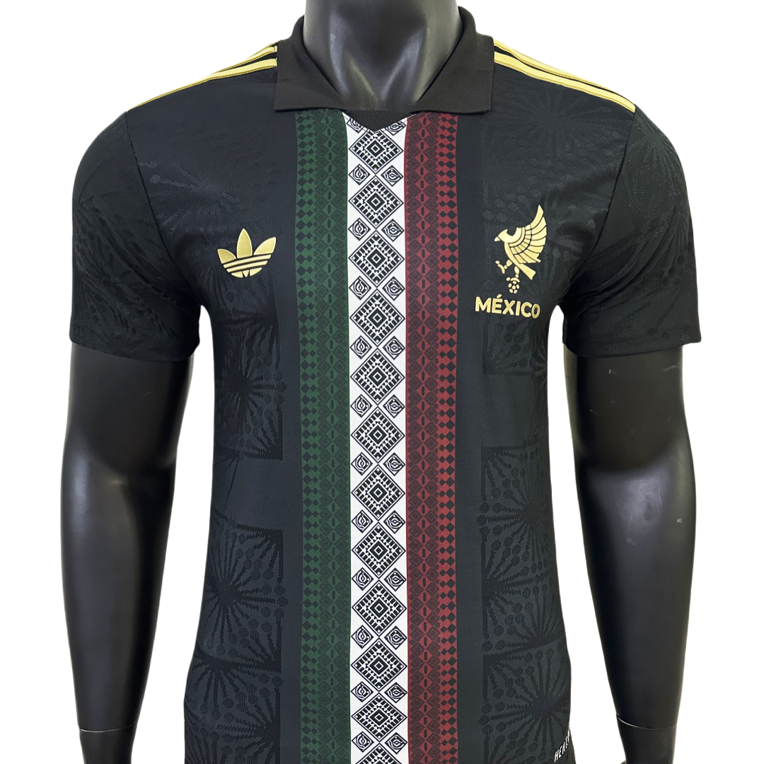 Player Version Mexico Black with Traditional Pattern Design Jersey 2025