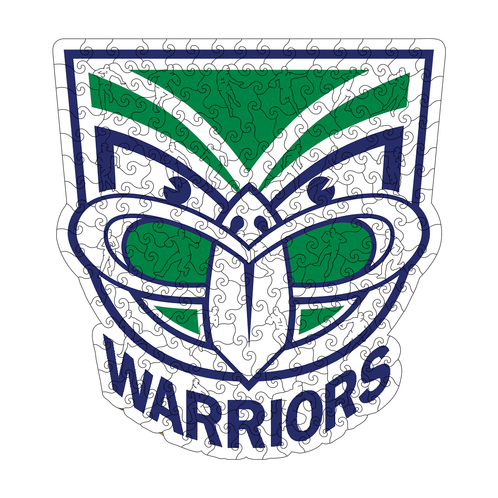 New Zealand Warriors Logo Wooden Puzzle