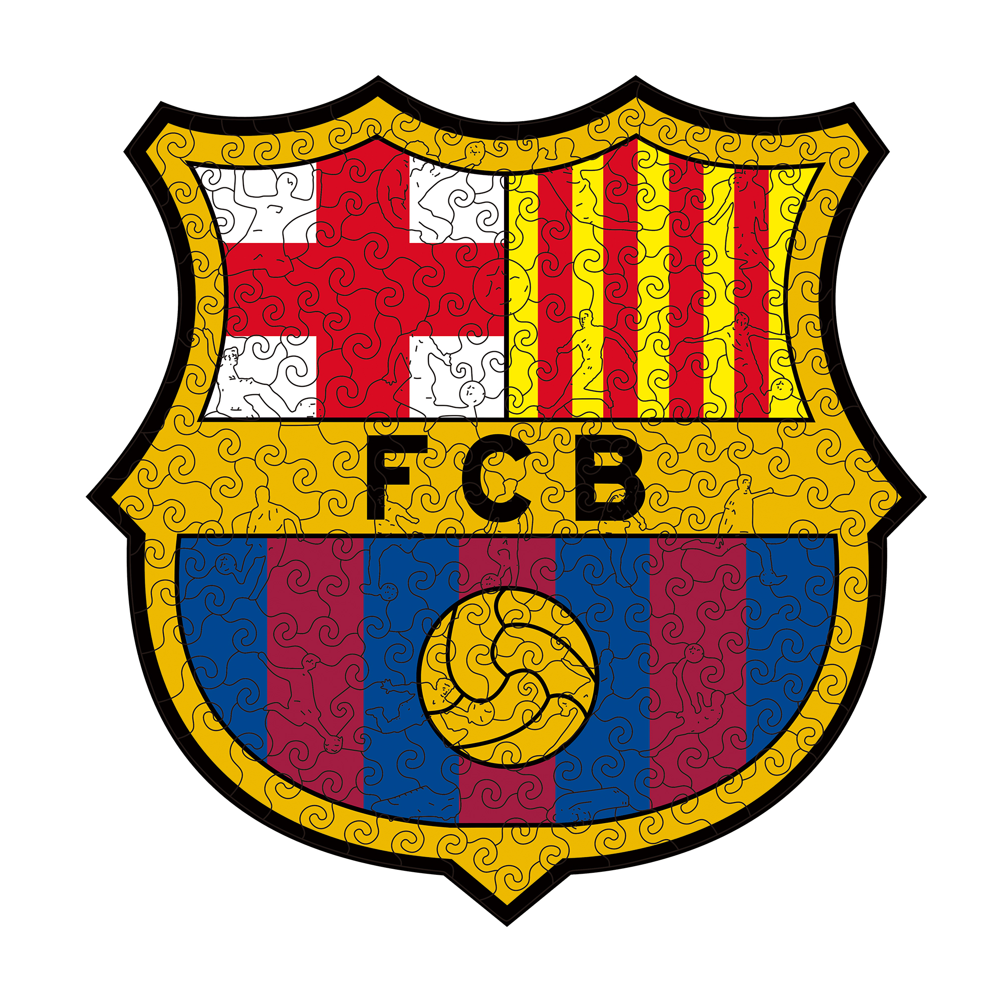 Barcelona Logo Wooden Jigsaw Puzzle