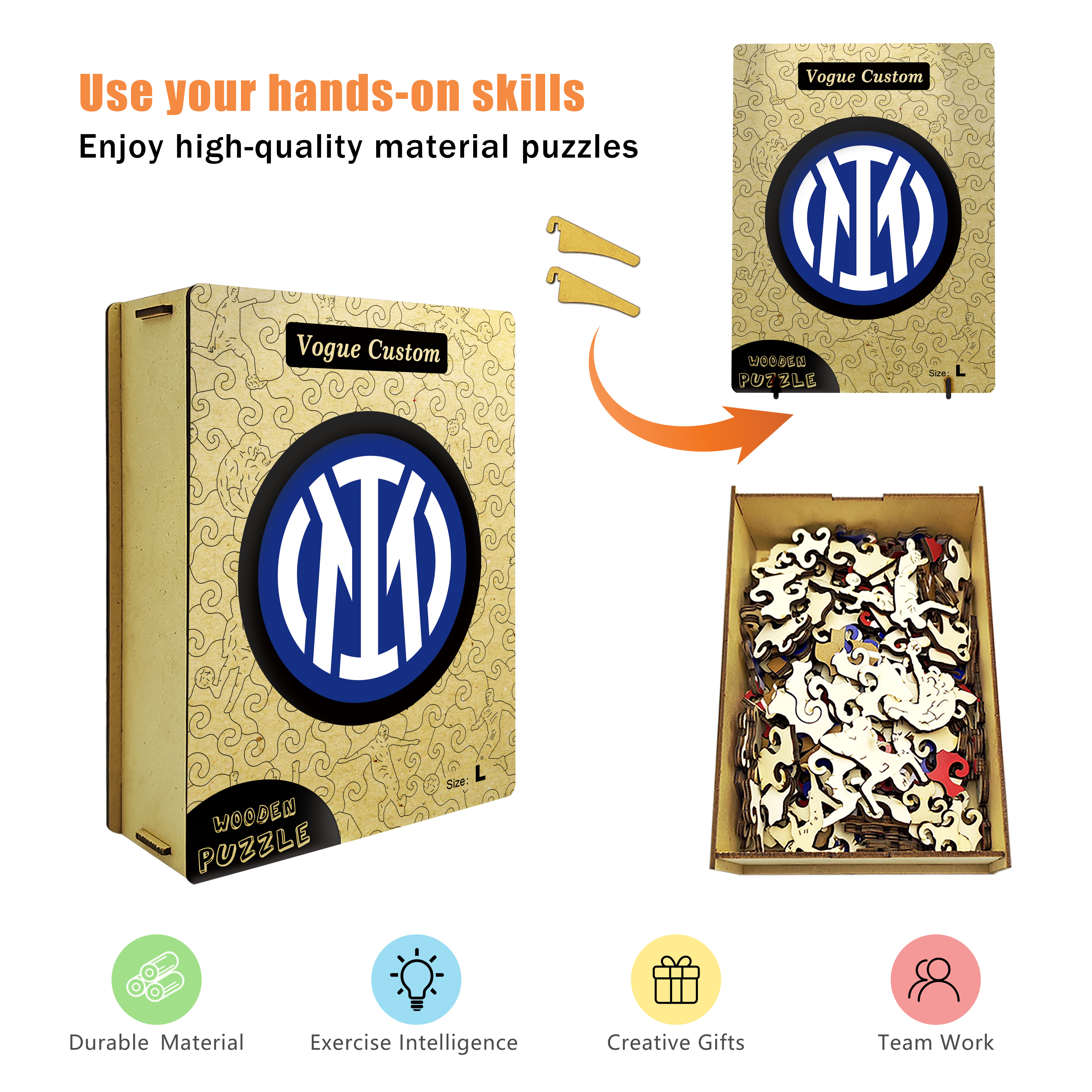 Inter Milan Logo Wooden Jigsaw Puzzle