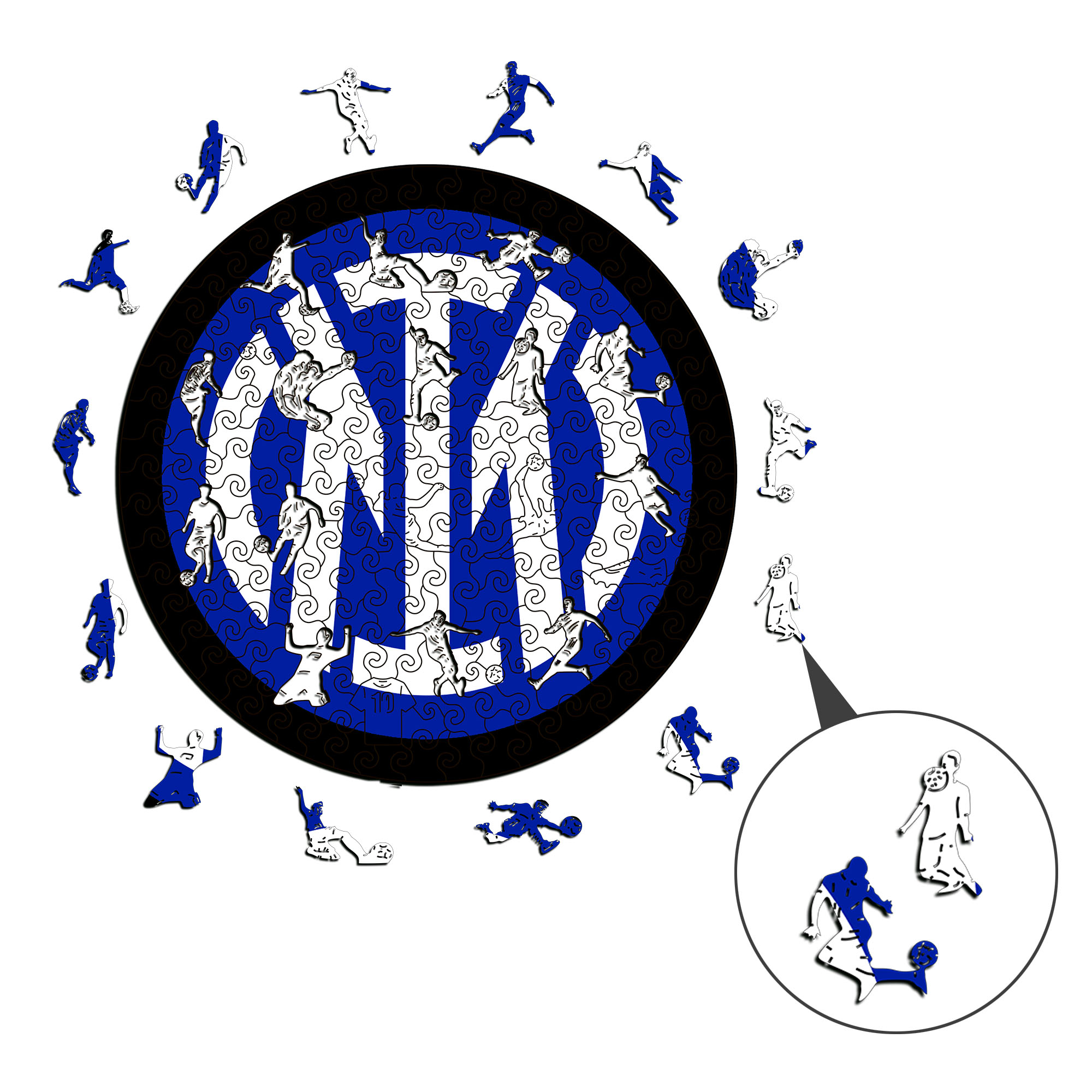 Inter Milan Logo Wooden Jigsaw Puzzle