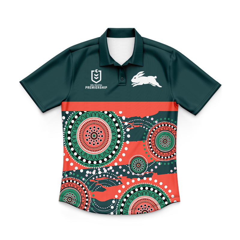 Kid's NRL South Sydney Rabbitohs 2024 Indigenous RS Polo Shirt