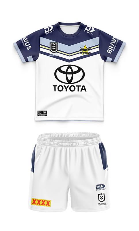 Kid's NRL North Queensland Cowboys 2024 Away Jersey+Shorts