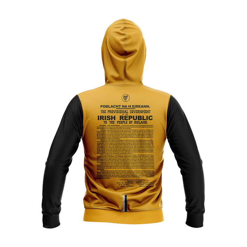 Kid's Ireland GAA 1916 Commemoration Yellow Black Hoodie