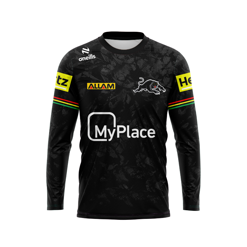 NRL Penrith Panthers 2024 Long Sleeve Dark Training Jersey