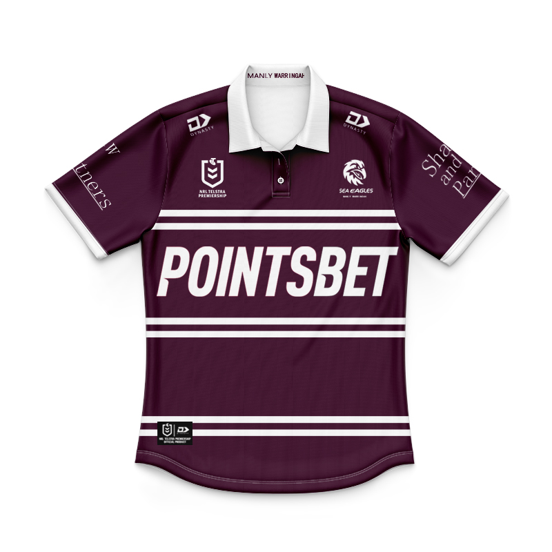 Kid's NRL Manly Warringah Sea Eagles 2024 Home Polo Shirt