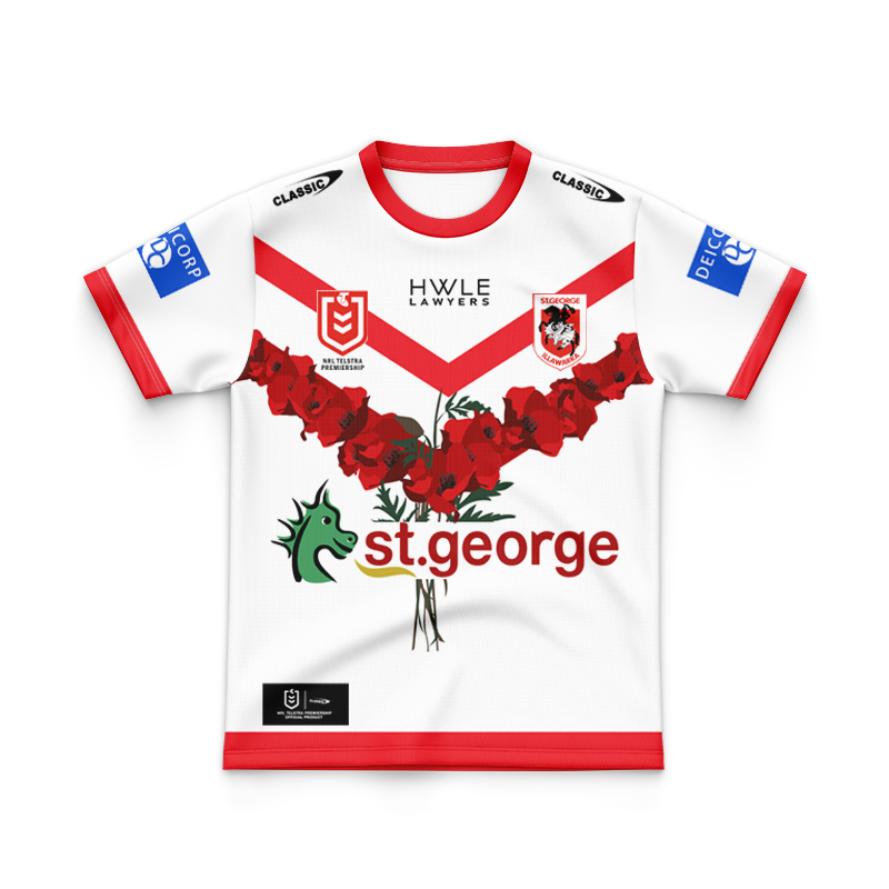 Kid's St George Illawarra Dragons 2024 ANZAC Commemorative Jersey