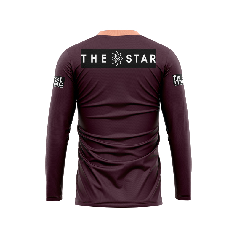 NRL Brisbane Broncos 2024 Long Sleeve Sunstone Jersey