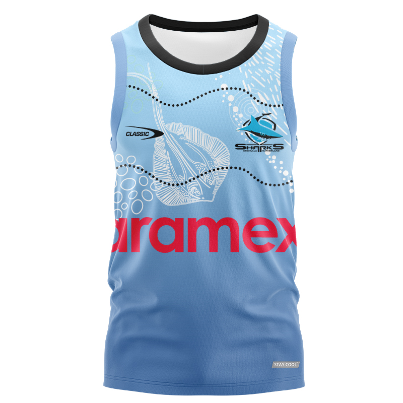 NRL Cronulla-Sutherland Sharks 2024 Indigenous Training Singlet