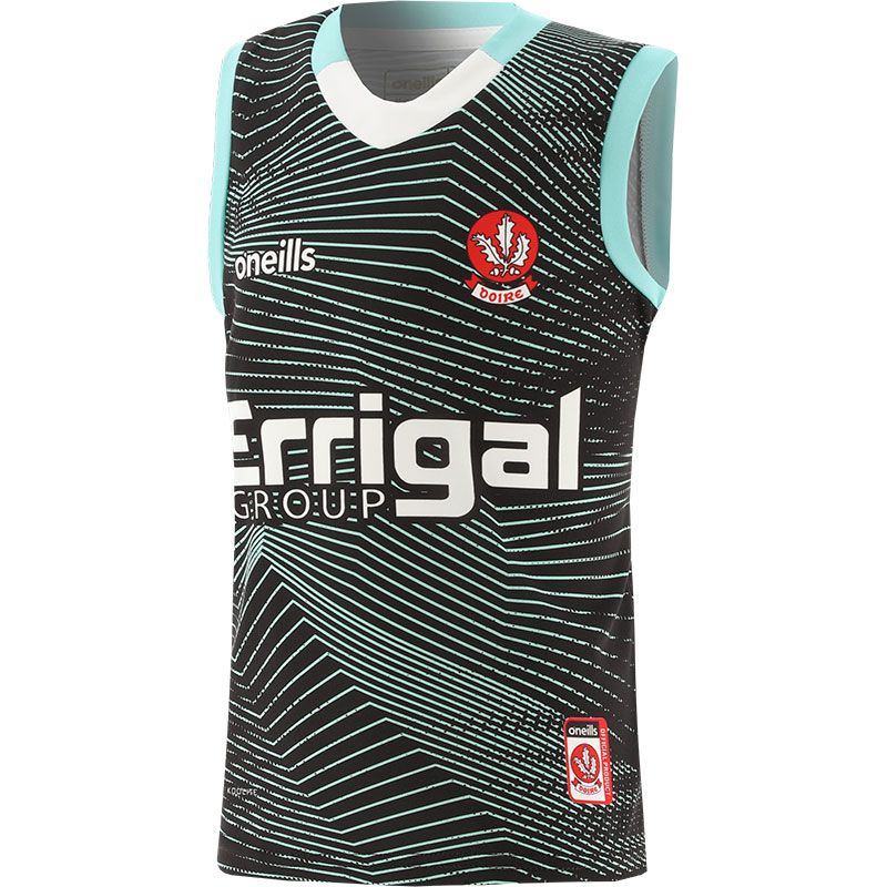 Kid's Derry GAA 2023 Black Green Training Vest