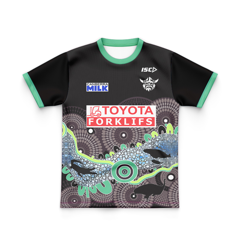 Kid's NRL Canberra Raiders 2024 Indigenous Run Out Jersey