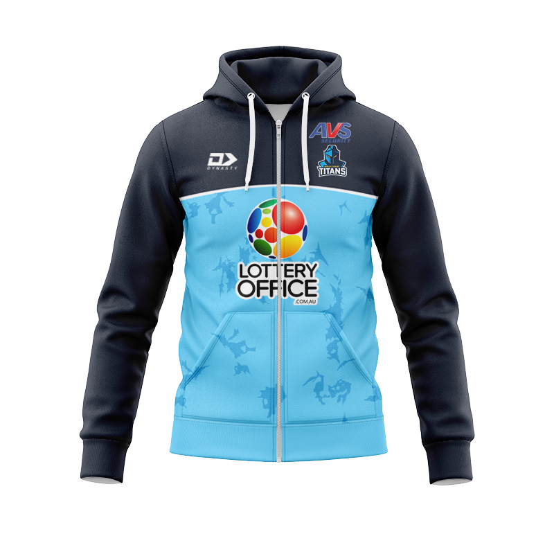 NRL Gold Coast Titans 2025 Cyan Training Zipper Hoodie