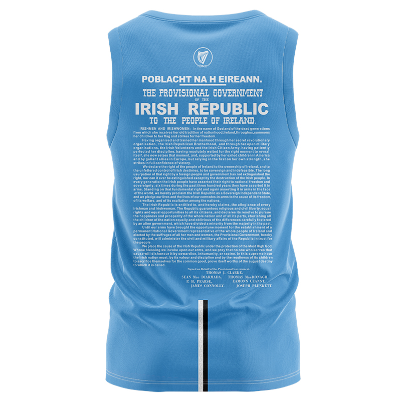 Men's Ireland GAA 1916 Commemoration Sky Blue Sleeveless Jersey