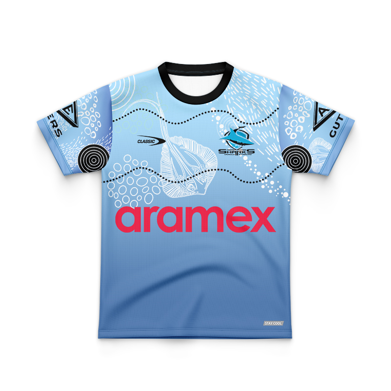 Kid's NRL Cronulla-Sutherland Sharks 2024 Indigenous Training Jersey