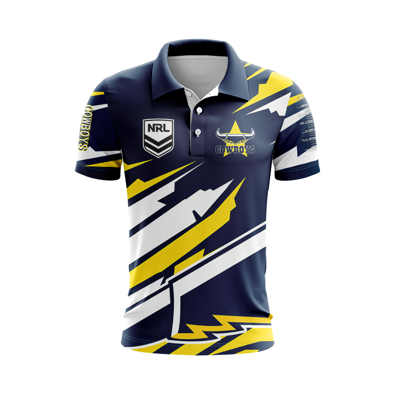 NRL North Queensland Cowboys 2024 'FISHFINDER' Fishing Polo Shirt