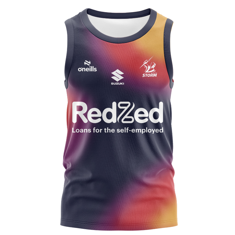 NRL Melbourne Storm 2024 Captain's Run Singlet