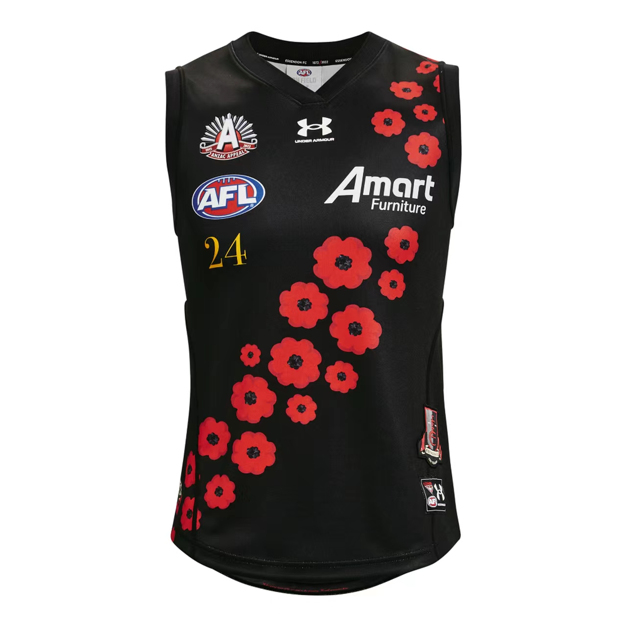 AFL Essendon Bombers 2022 ANZAC Day Guernsey