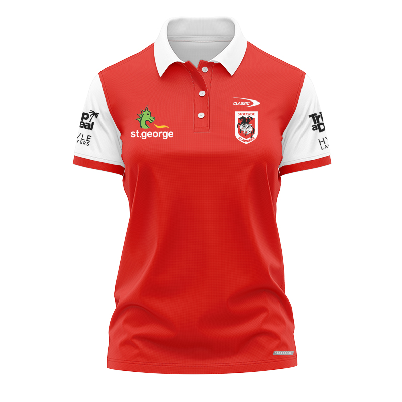 Women's NRL St George Illawarra Dragons 2024 Player Polo Shirt