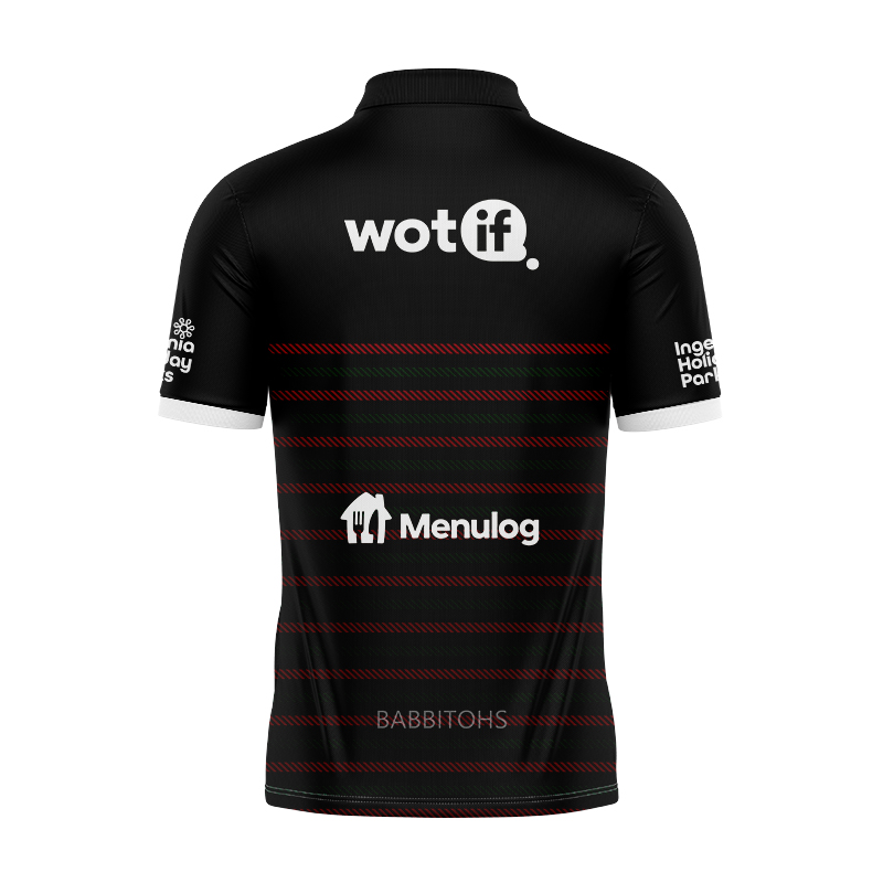 NRL South Sydney Rabbitohs 2024 P-Black Training Polo Shirt