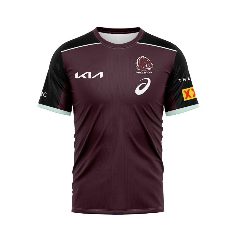 NRL Brisbane Broncos 2025 Maroon Training Jersey