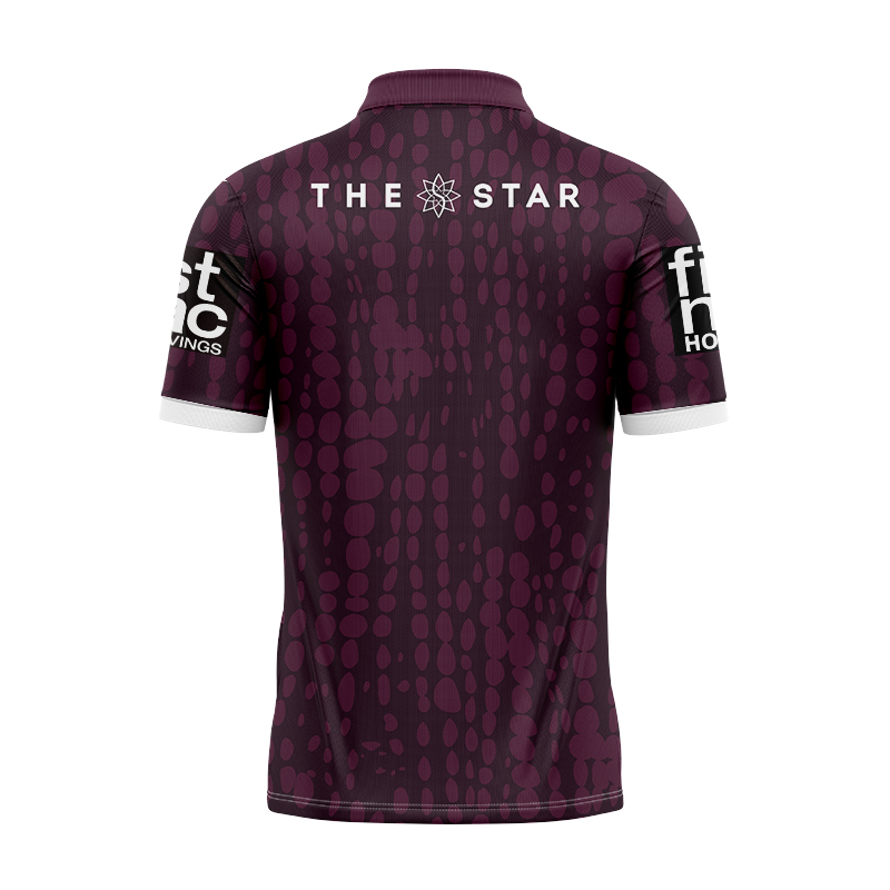 NRL Brisbane Broncos 2025 Maroon Training Polo Shirt