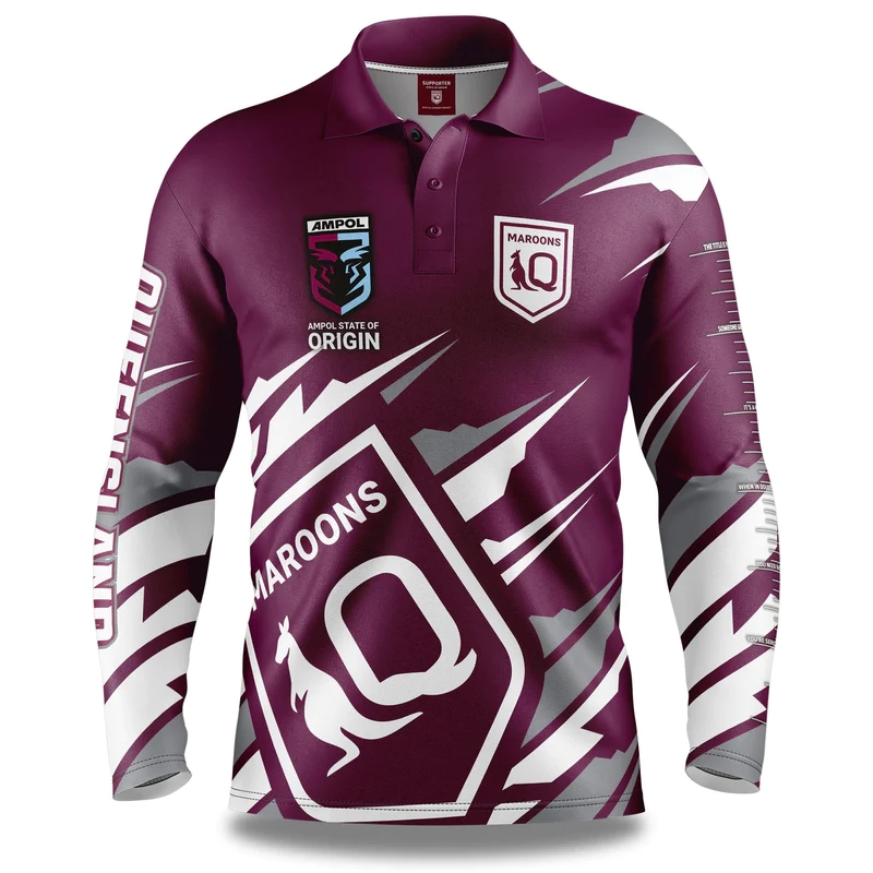 QLD Maroons 2024 'FISHFINDER' Fishing Shirt