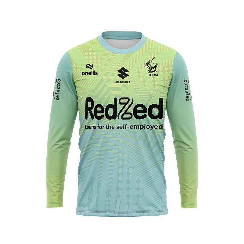 NRL Melbourne Storm 2024 Long Sleeve Green Training Jersey