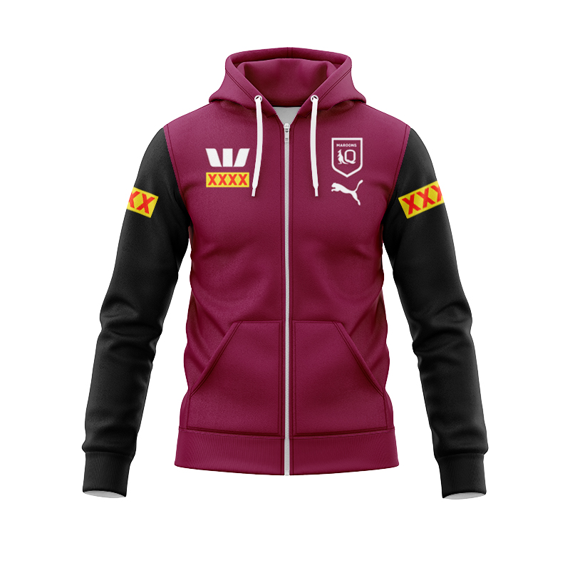 NRL QLD Maroons 2024 MFT Zipper Hoodie