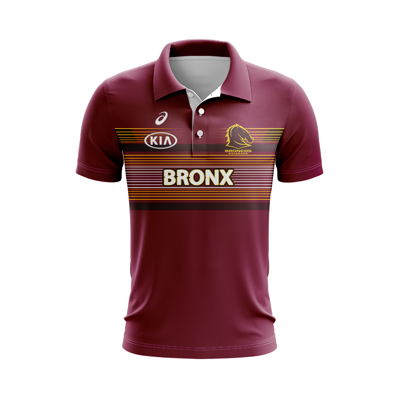 NRL Brisbane Broncos 2024 Run Out Polo Shirt