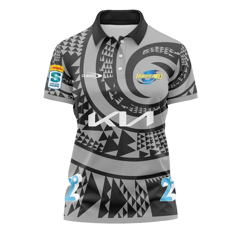 Women's Wellington Hurricanes Super Rugby 2024 Away Polo Shirt