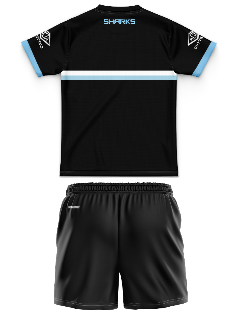 Kid's Cronulla Sutherland Sharks 2023 Media Jersey+Shorts