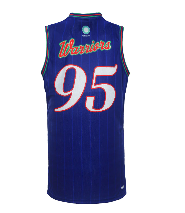 NRL New Zealand Warriors 2024 Blue #95 Basketball Singlet