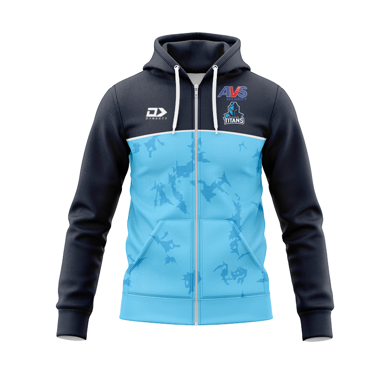 NRL Gold Coast Titans 2025 Cyan Training Zipper Hoodie