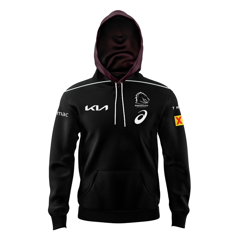 Kid's NRL Brisbane Broncos 2025 Black Team Hoodie